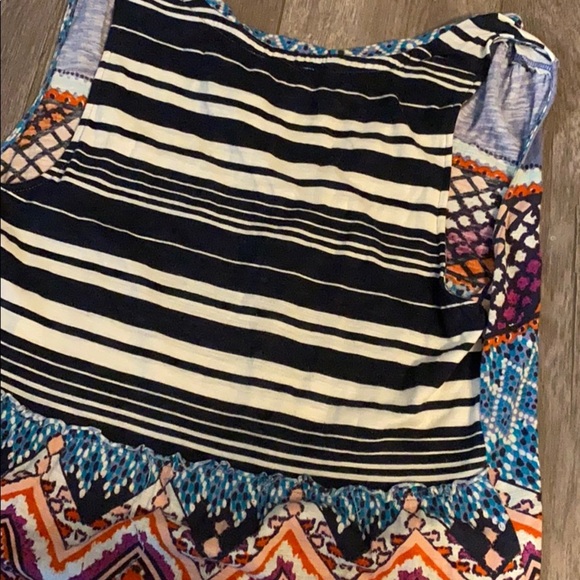 Anthropologie meadow rue mixed pattern boho top M - Picture 6 of 6